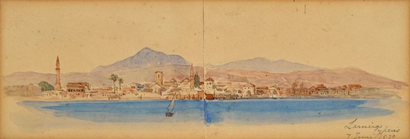 PNT-00019 Anonymous Larnaca 7, June 1870 Watercolour, 10 x 25 cm.jpg