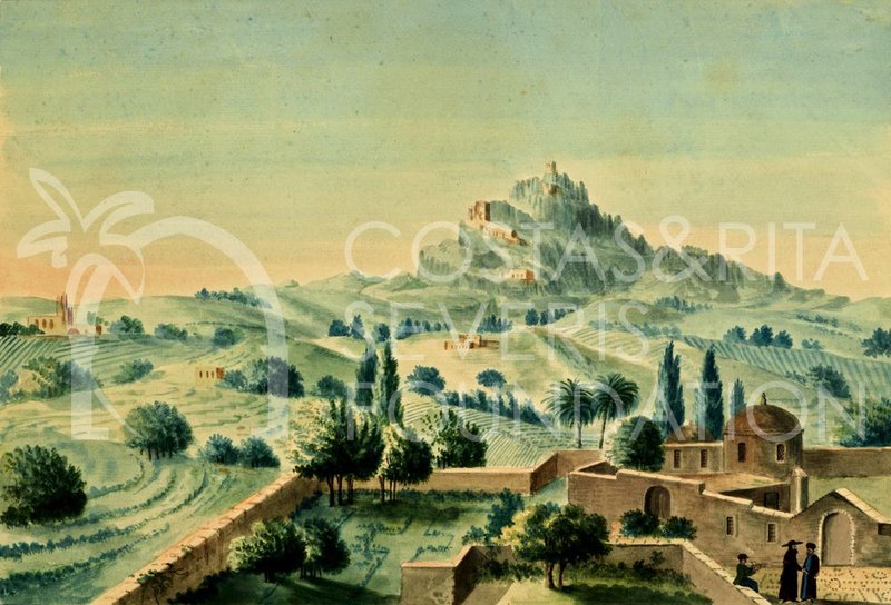 PNT-00220 Feraud Vue des runes du Palais de la Reine, prise du Monastere de Saint website.jpg