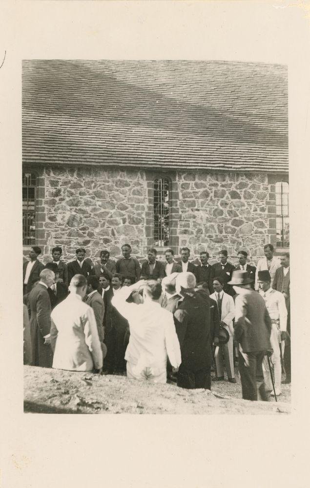 Men outside a church-pht_CP_0125